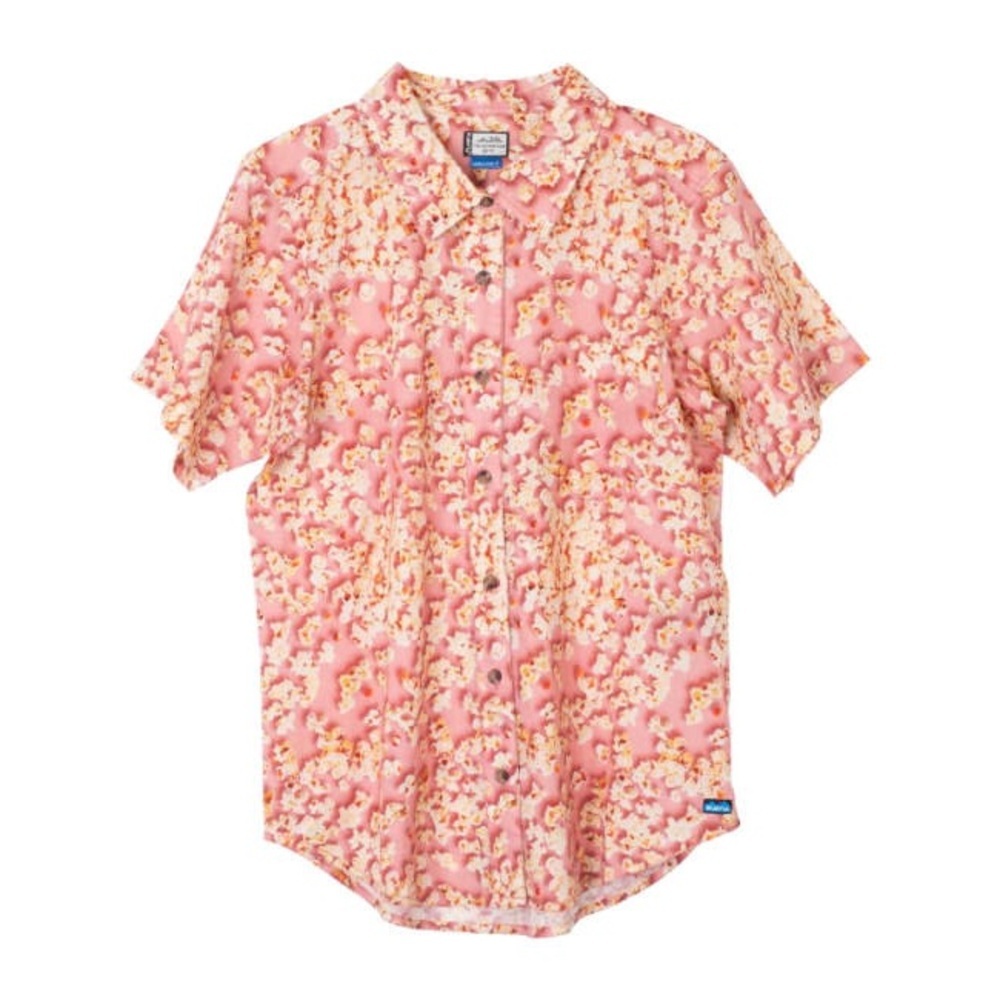 Kavu Women’s Girl Party Button Down Shirt Lightweight in Pretty Popcorn S